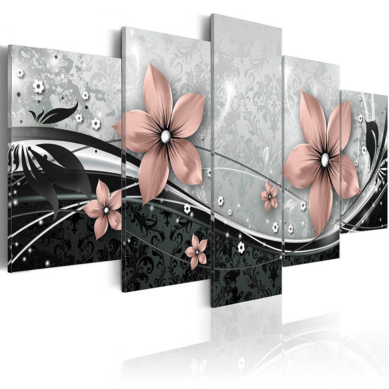 Abstract Gorgeous Flower 5 Piece Canvas Wall Art Poster Print Home Decor