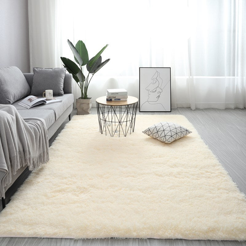 Nordic Fluffy Carpet Rugs For Bedroomliving Room Rectangle Large Size Plush Anti-slip Soft Carpet White Red 13 Colors