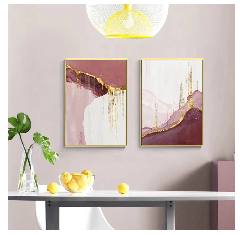 Nordic PurpleCanvas Painting Abstract Golden  Canvas Painting Wall Pictures For Living Room Wall Art Home Decor Poster