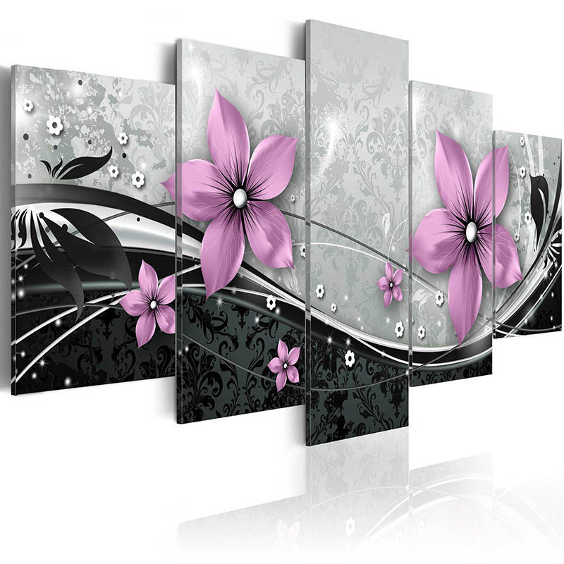 Abstract Gorgeous Flower 5 Piece Canvas Wall Art Poster Print Home Decor