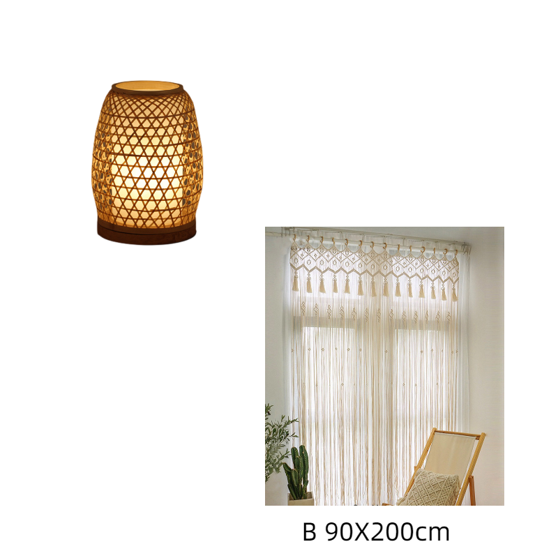 Table Lamp Bedroom Bedside Night Light Simple Handmade Bamboo Lamp