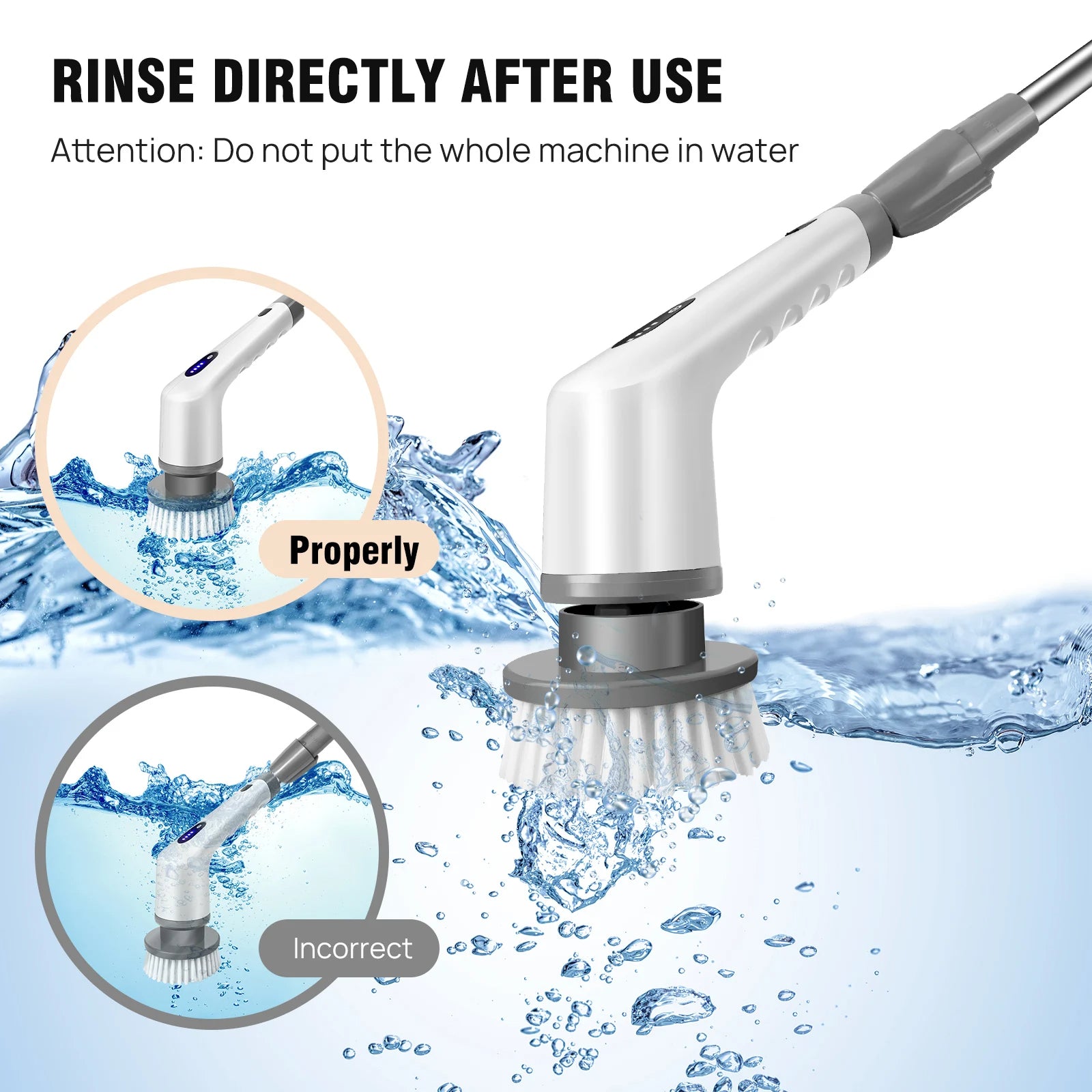 10-in-1 Cordless Electric Cleaning - Brush Multifunctional Spin Scrubber Kitchen Bathroom Cleaning