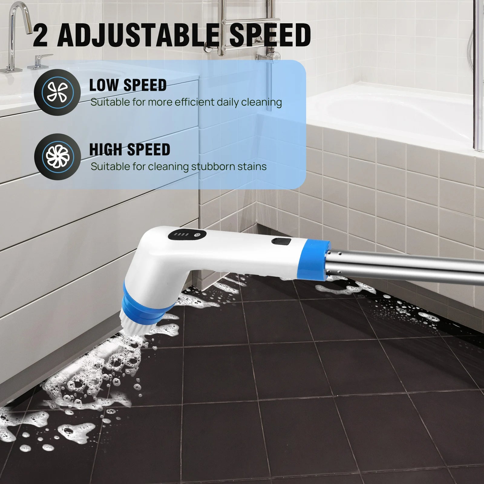 10-in-1 Cordless Electric Cleaning - Brush Multifunctional Spin Scrubber Kitchen Bathroom Cleaning